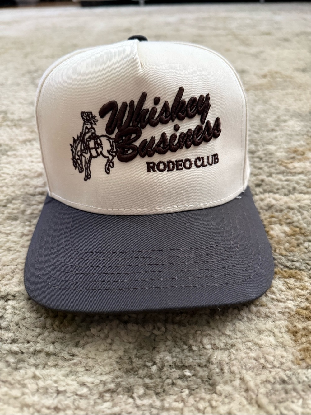 Whiskey Business Trucker Hat - Cream & Gray